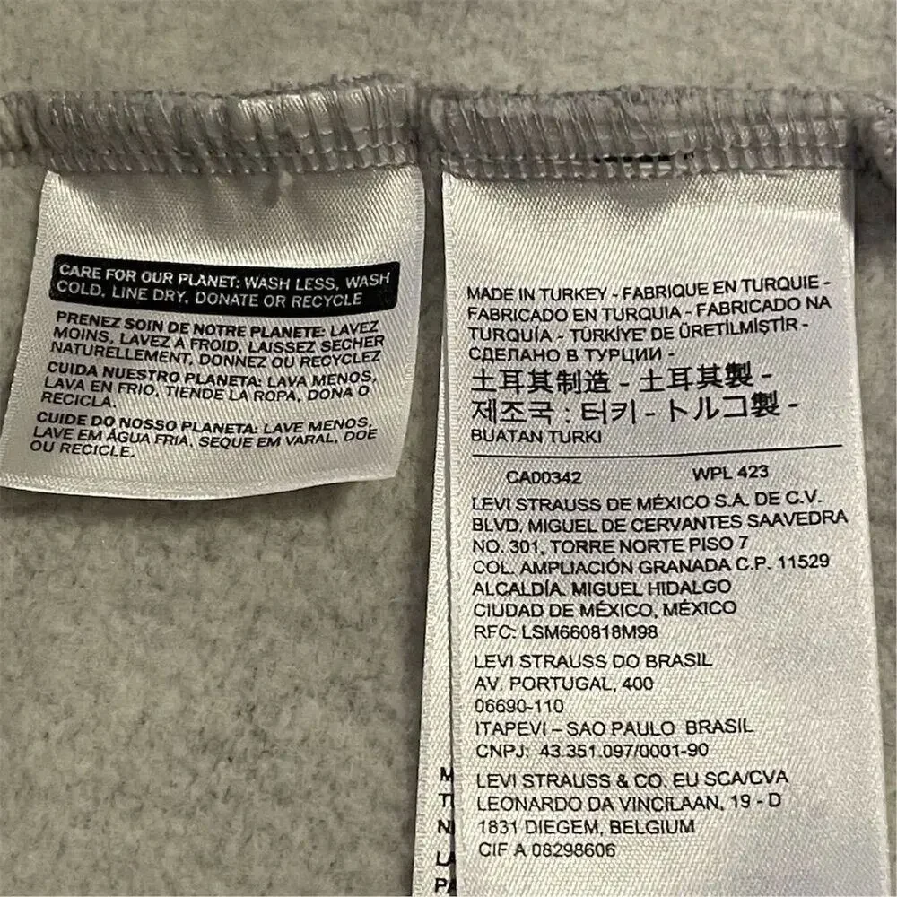 Levi's Men's Gray Graphic Hoodie Sweatshirt Size L Relaxed Fit